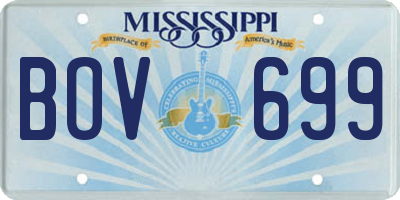 MS license plate BOV699