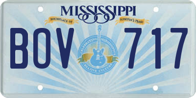 MS license plate BOV717