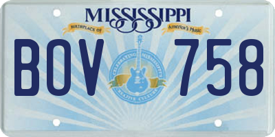 MS license plate BOV758