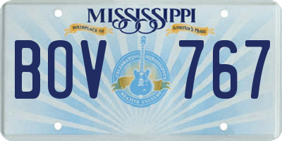 MS license plate BOV767