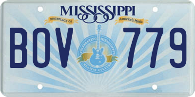 MS license plate BOV779