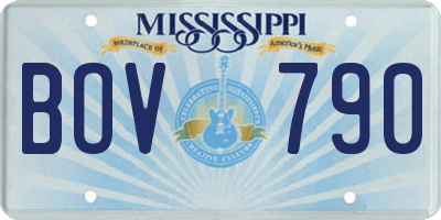 MS license plate BOV790