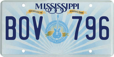 MS license plate BOV796