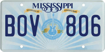 MS license plate BOV806