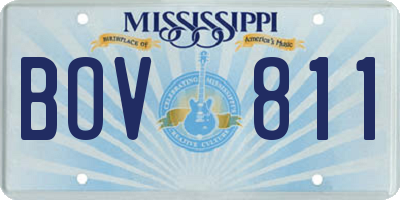 MS license plate BOV811