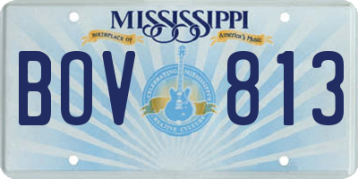 MS license plate BOV813