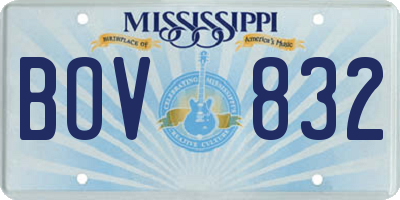 MS license plate BOV832