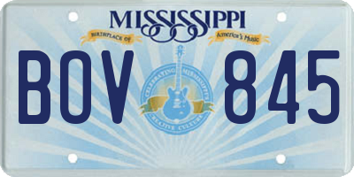 MS license plate BOV845