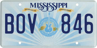 MS license plate BOV846