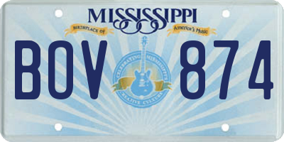MS license plate BOV874