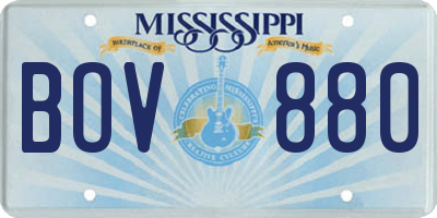 MS license plate BOV880