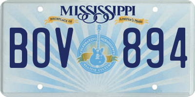 MS license plate BOV894