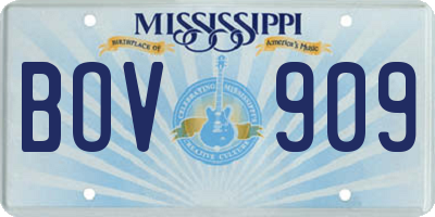 MS license plate BOV909