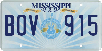 MS license plate BOV915