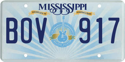 MS license plate BOV917