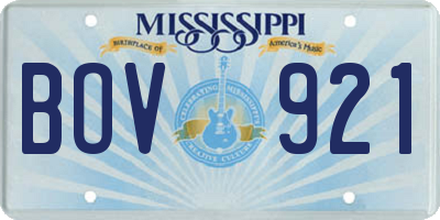MS license plate BOV921