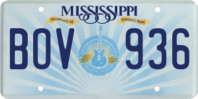 MS license plate BOV936