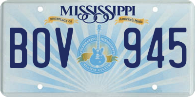 MS license plate BOV945