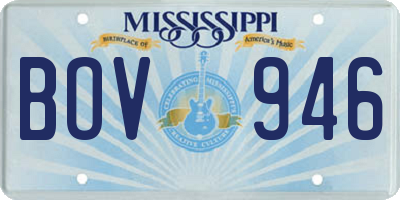 MS license plate BOV946