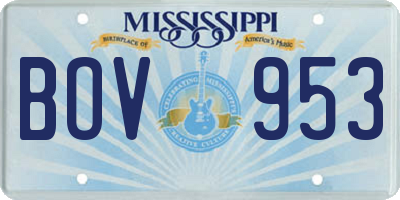 MS license plate BOV953