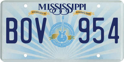 MS license plate BOV954