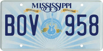 MS license plate BOV958