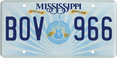 MS license plate BOV966