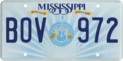MS license plate BOV972