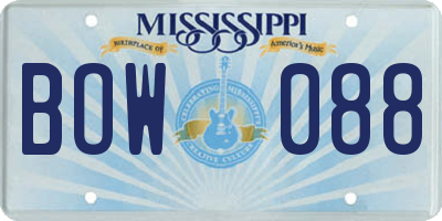 MS license plate BOW088