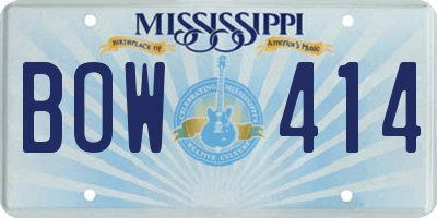MS license plate BOW414