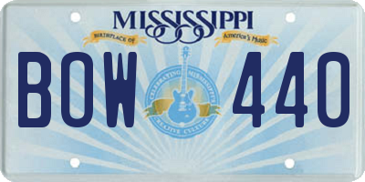MS license plate BOW440