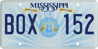 MS license plate BOX152