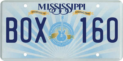MS license plate BOX160
