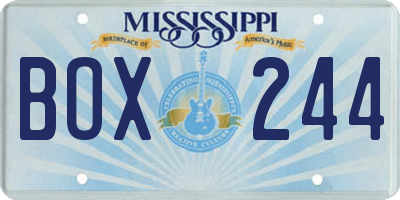 MS license plate BOX244