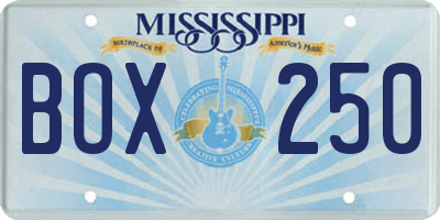 MS license plate BOX250