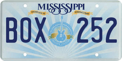 MS license plate BOX252