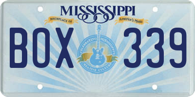 MS license plate BOX339