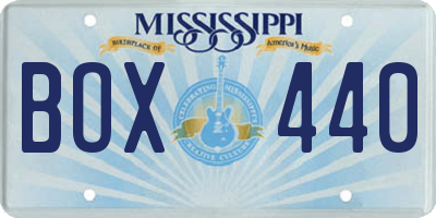 MS license plate BOX440