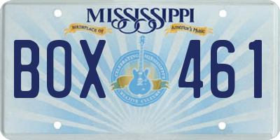 MS license plate BOX461