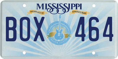 MS license plate BOX464