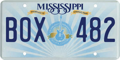 MS license plate BOX482