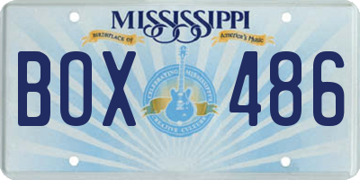 MS license plate BOX486