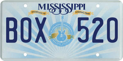 MS license plate BOX520