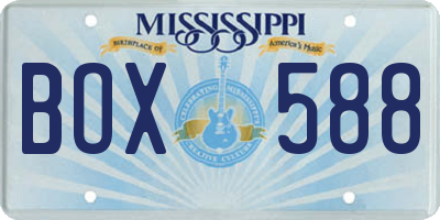 MS license plate BOX588