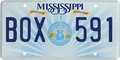 MS license plate BOX591
