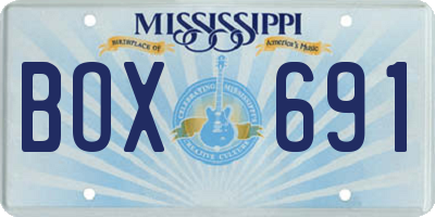 MS license plate BOX691