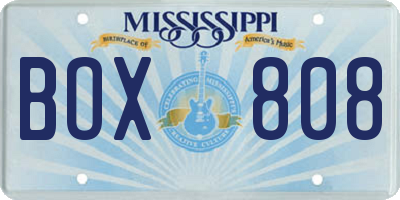 MS license plate BOX808
