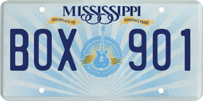 MS license plate BOX901
