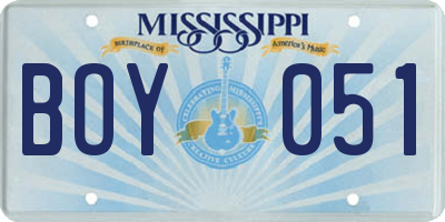 MS license plate BOY051