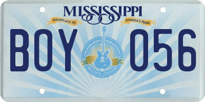MS license plate BOY056